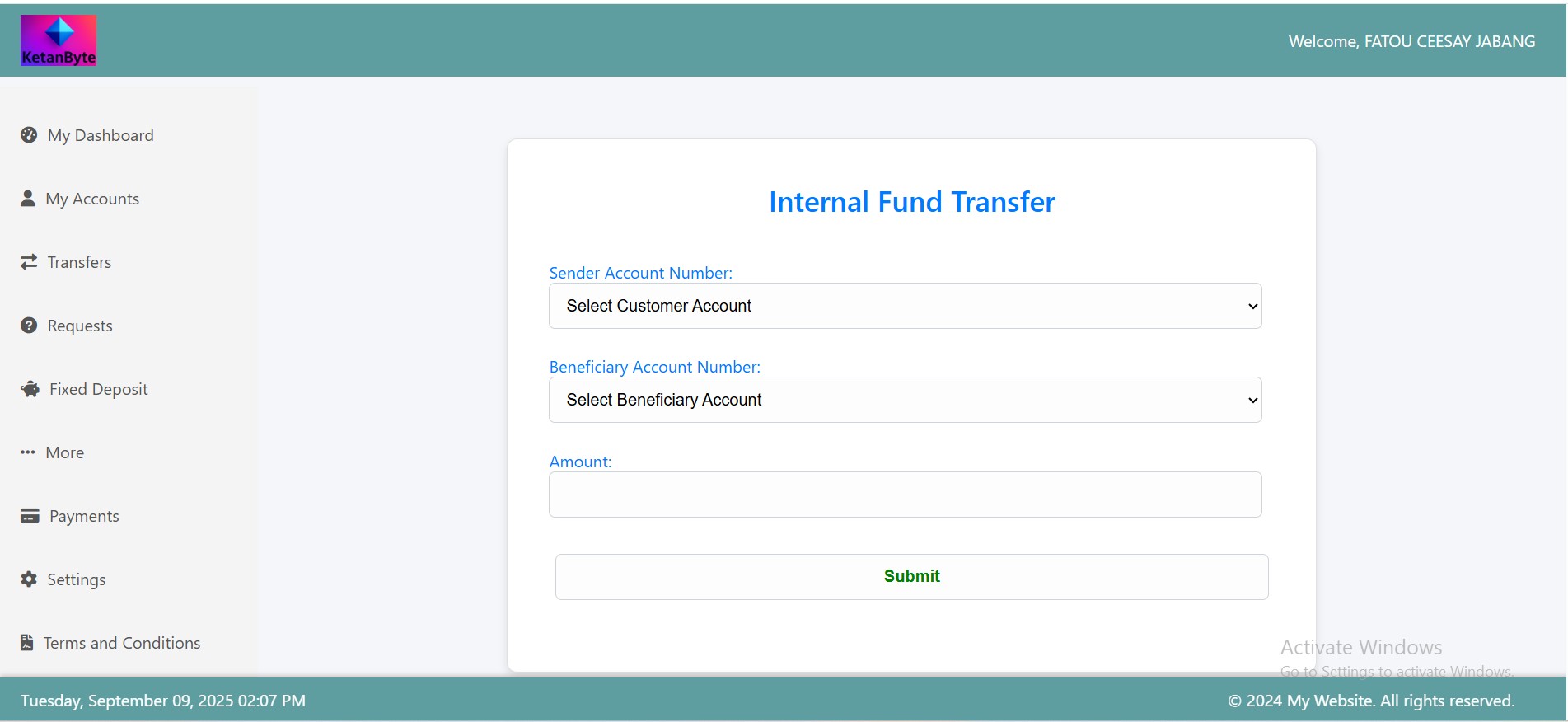 Online Banking Transfer